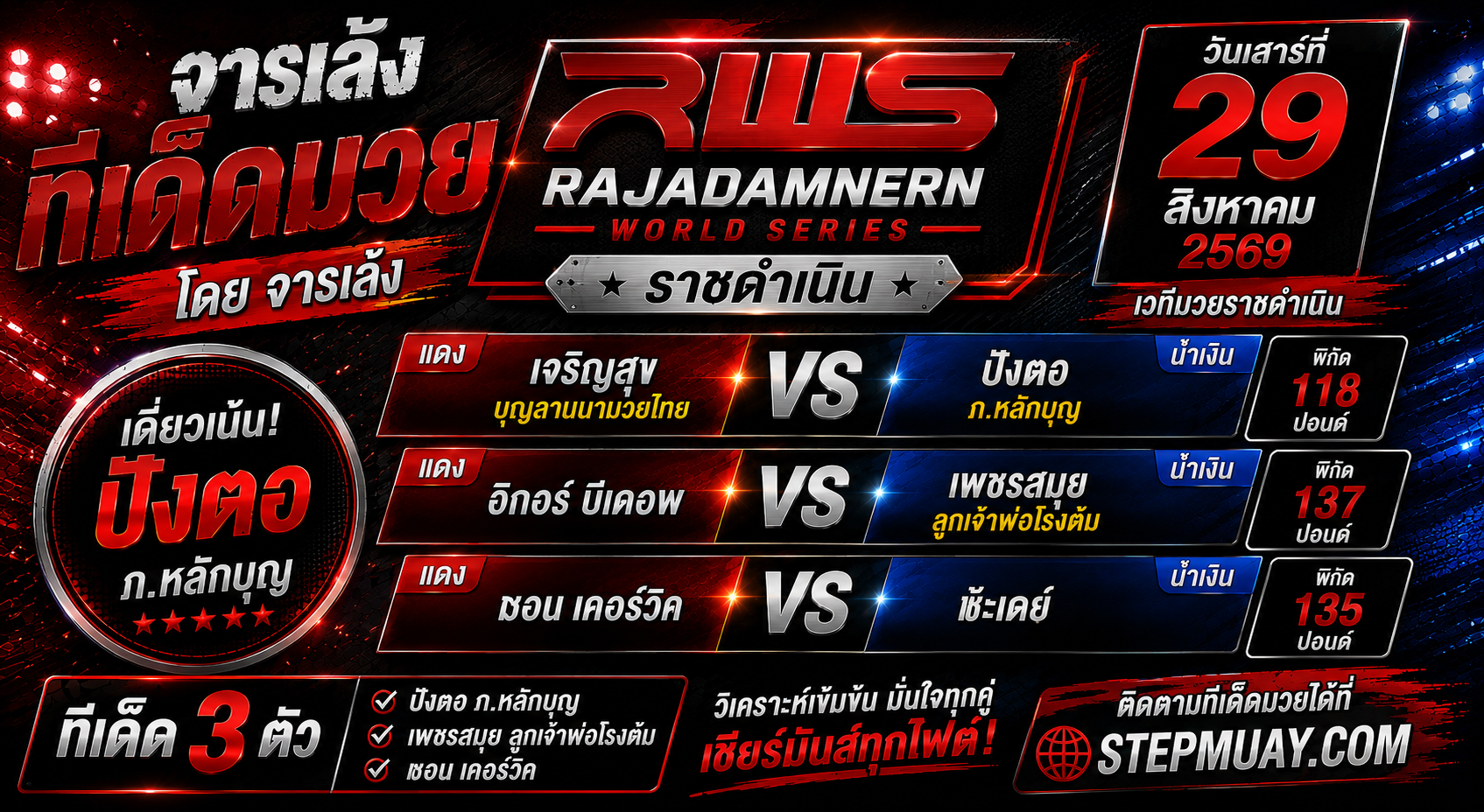 จารเล้ง ทีเด็ดมวย 29/8/2569