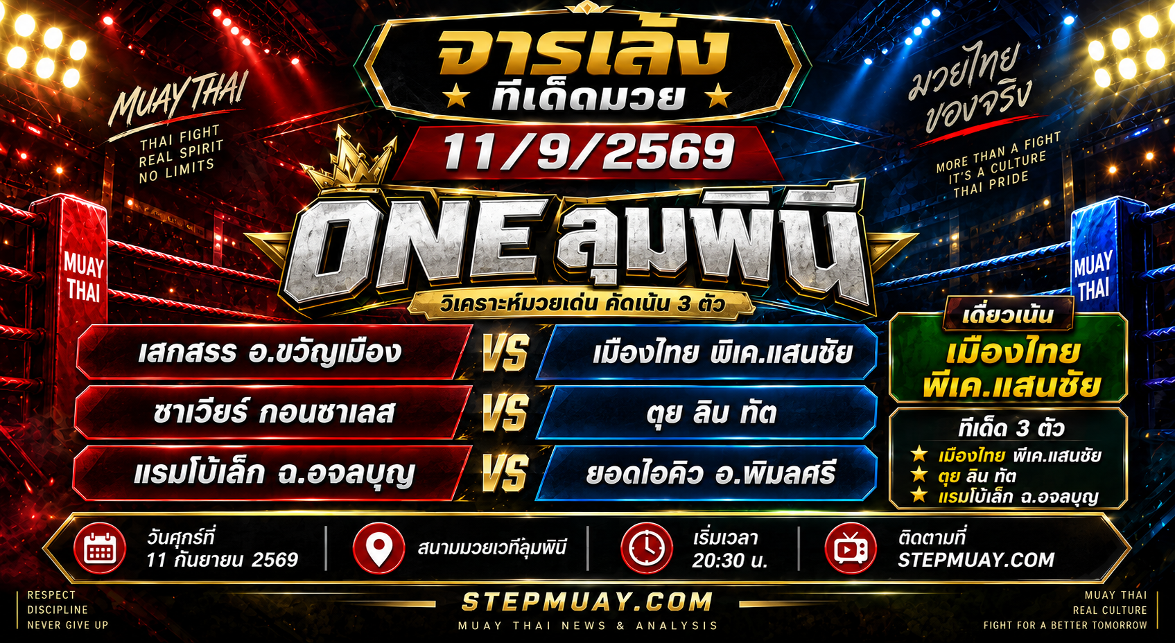จารเล้ง ทีเด็ดมวย 11/9/2569