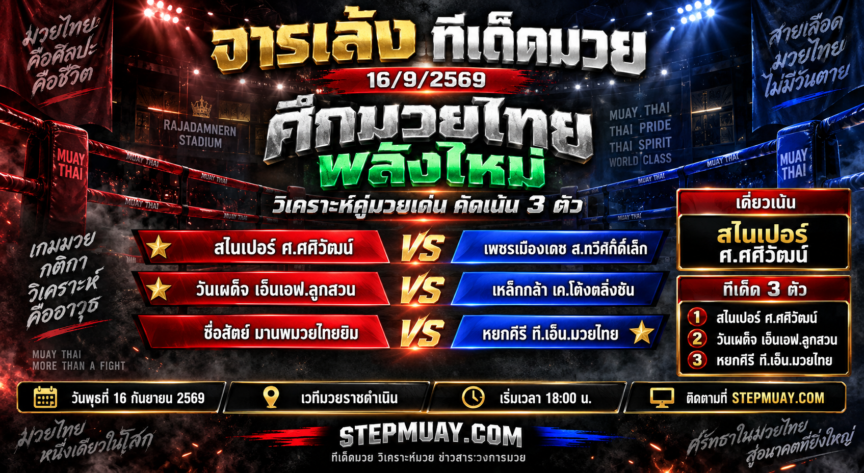 จารเล้ง ทีเด็ดมวย 16/9/2569