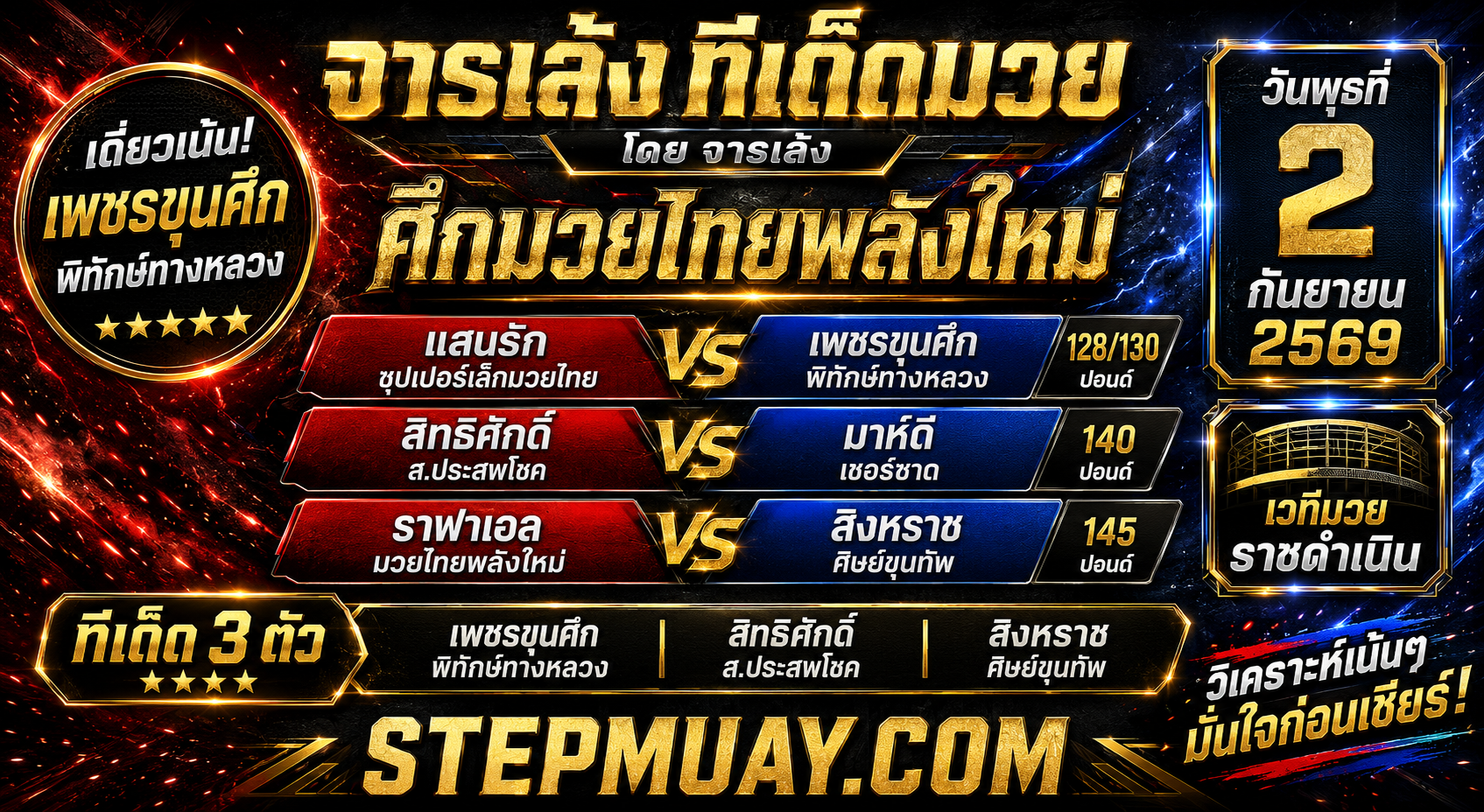 จารเล้ง ทีเด็ดมวย 2/9/2569
