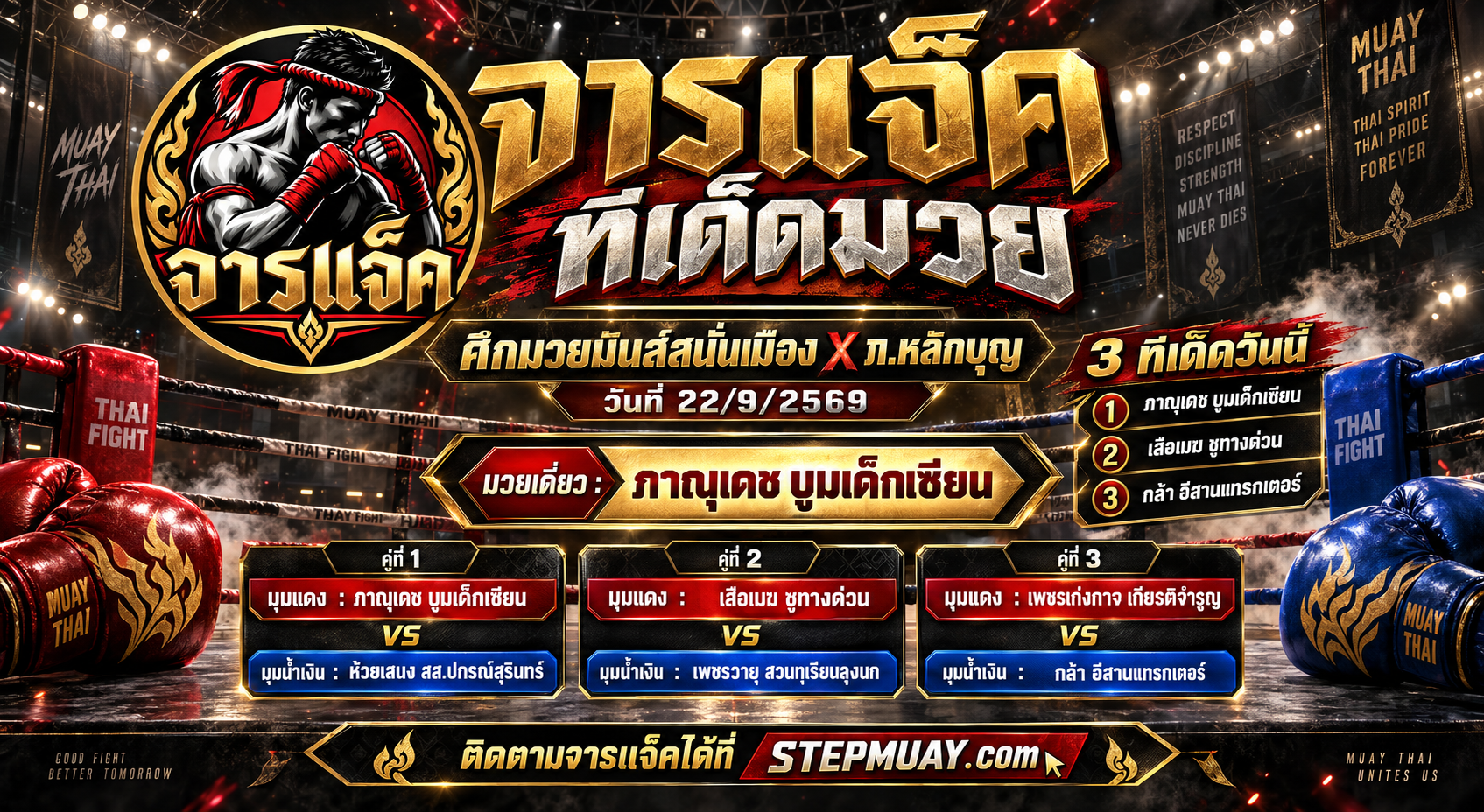 จารแจ็คทีเด็ดมวย 22/9/2569