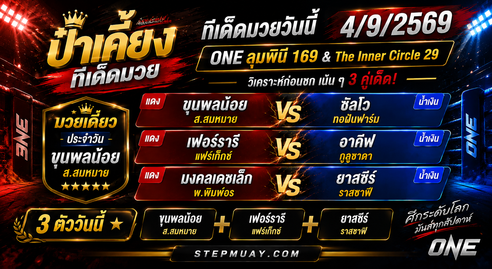 ป๋าเคี้ยงทีเด็ดมวย วันที่ 4/09/2569
