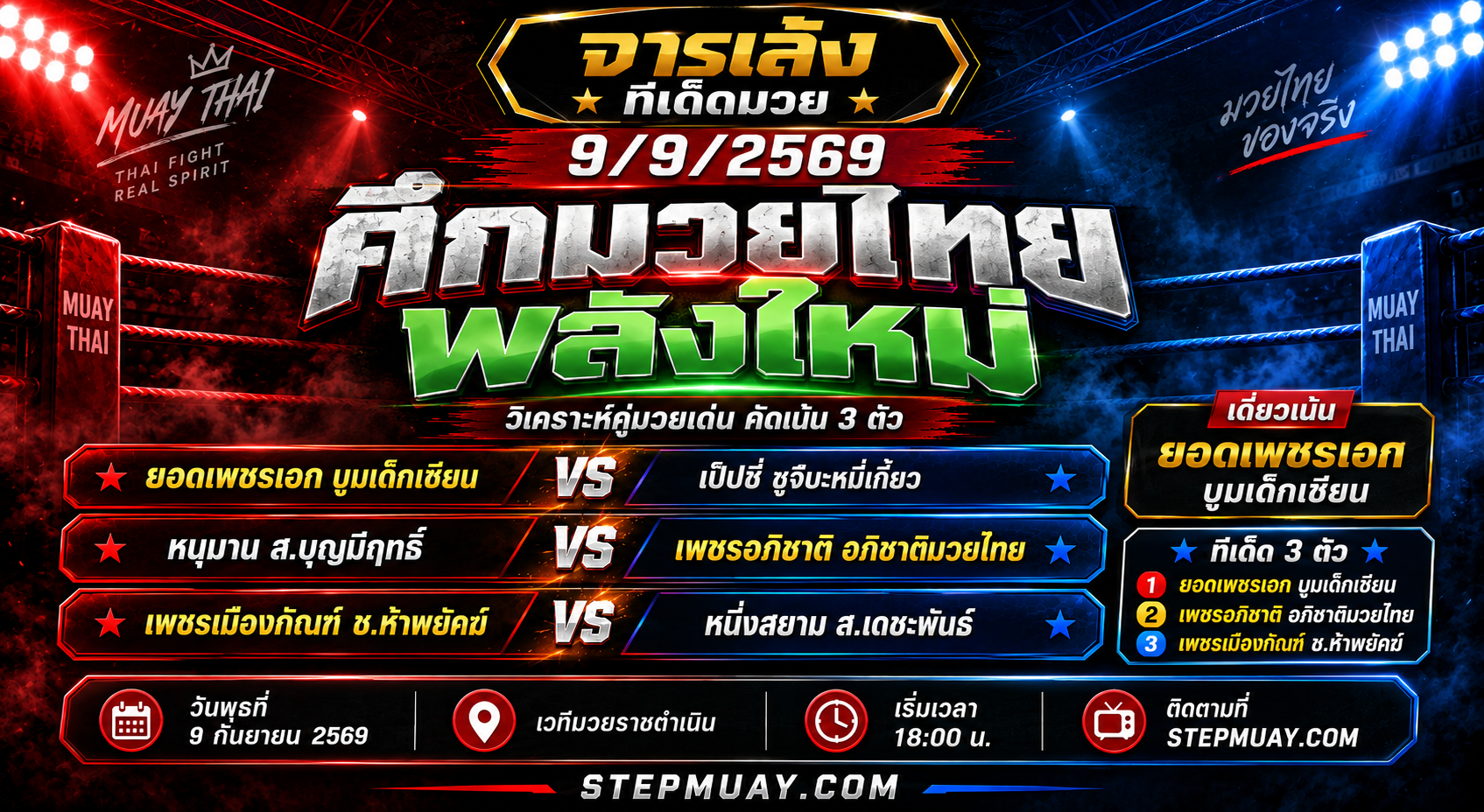 จารเล้ง ทีเด็ดมวย 9/9/2569