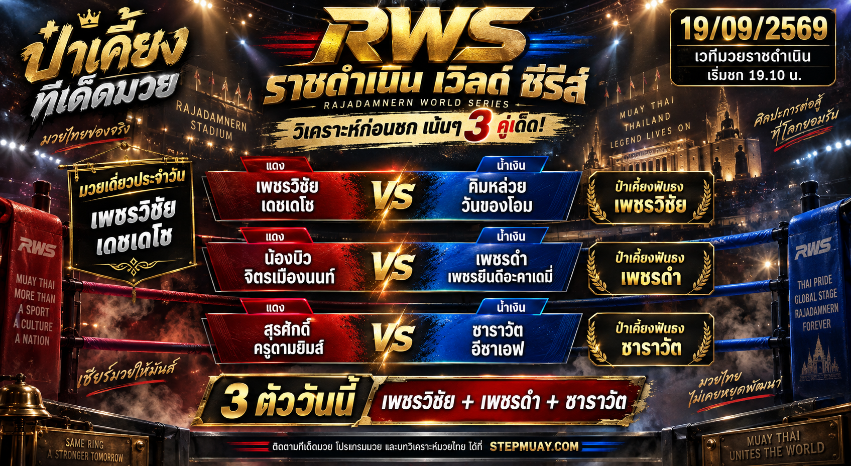 ป๋าเคี้ยงทีเด็ดมวย วันที่ 19/09/2569